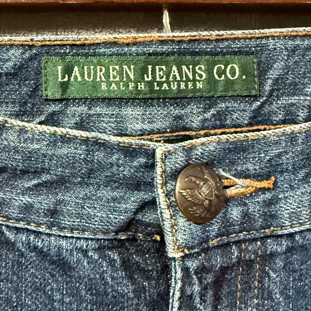 Vintage Ralph Lauren Jeans Women’s Size 12 Embroidered Pockets Wide Straight Leg - Picture 2 of 11